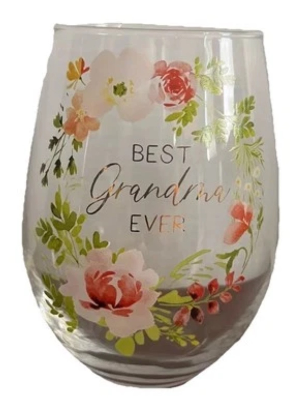 Stemless Wine Glass Box with Floral Accents